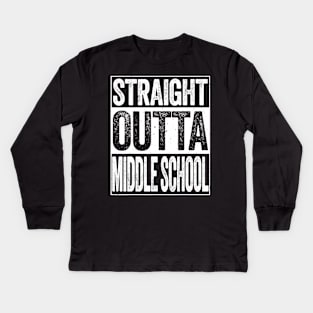 Straight Outta Middle School Tshirt Class Of 2020 Gift Kids Long Sleeve T-Shirt